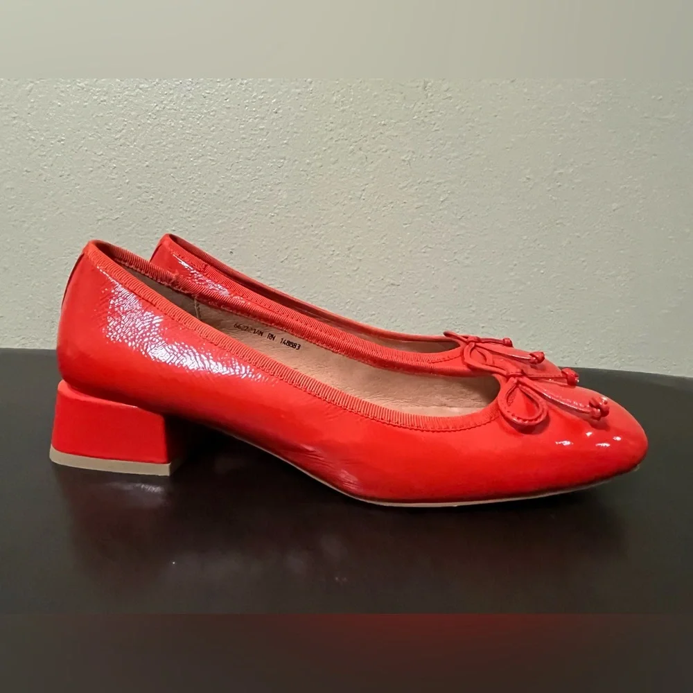 Anthropologie Bibi Lou Heeled Ballet Pumps Red 41 EU 10 US - Picture 4 of 16